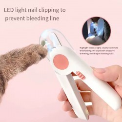 Portable Pet Nail Clippers - LED Light Pet Anti-Blood Nail Sharpener for Cats and Dogs