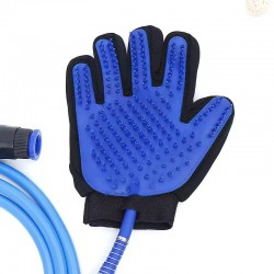 Pet Grooming Bath Gloves – Silicone Hair Removal & Massage Gloves with Shower Sprayer for Cats & Dogs