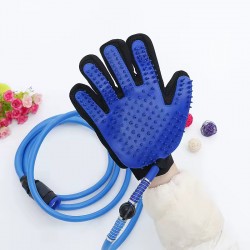 Pet Grooming Bath Gloves – Silicone Hair Removal & Massage Gloves with Shower Sprayer for Cats & Dogs