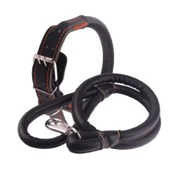 Custom High Quality Pet Collar Leather Pet Leash Dog Leash Collar Vegan Leather Small Large Dog Leash