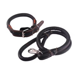 Custom High Quality Pet Collar Leather Pet Leash Dog Leash Collar Vegan Leather Small Large Dog Leash