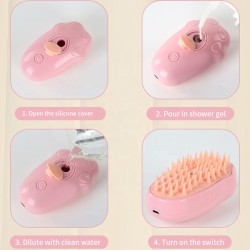 Electric Cat Steamy Brush Grooming Comb with Electric Spray Anti-Flying Floating Cat Steam Brush