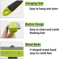 Cat Grooming Hair Brush Undercoat Rake Demoting Comb for Mats & Tangles Removing Reduces Shedding up to 95%
