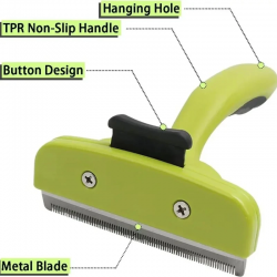 Cat Grooming Hair Brush Undercoat Rake Demoting Comb for Mats & Tangles Removing Reduces Shedding up to 95%