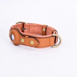 Custom Leather Pet Collar tracker Leather Material Dog Chain