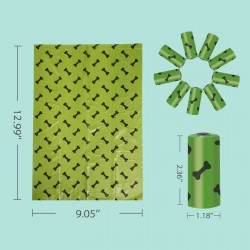 Pet Waterproof Poop Bag Easy Pick-ups Pets Unscented Green Standard Compostable Dog Poop Bags
