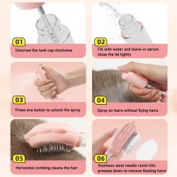 Pet Hair Removal Brush Pet Grooming Comb Cats Self-Cleaning Slicker Cats Hair Remover Cleaning Massage Brush