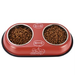 Custom Pet Food Bowl Dog and Cat Food Water Large Small Puppy Feeder Feeding Bowls Non Slip Pet Double Bowl