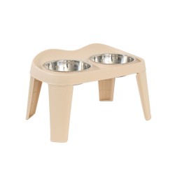 Double-sided Dog Food Bowls Stainless Steel Pet Bowl Folding Pup Food Water Feeder
