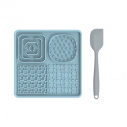 Durable Dog Lick Mat Large Licking Pad Sniffing Mat Silicone Dog Slow Feeder Food Mat with Spatula