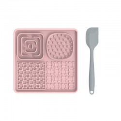 Durable Dog Lick Mat Large Licking Pad Sniffing Mat Silicone Dog Slow Feeder Food Mat with Spatula