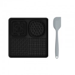 Durable Dog Lick Mat Large Licking Pad Sniffing Mat Silicone Dog Slow Feeder Food Mat with Spatula