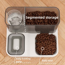 Cat Double Food Bowl Automatic Drinking and Feeding Device Integrated, Cat Bowl and Dog Basin Pet Supplies