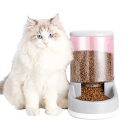 Wholesale Pet Food Feeder Transparent Food Storage Dispenser Container Dog Cat Food Water Bowl Feeder