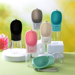 Portable Dog Water Bottle Leak Proof Plastic Puppy Water Dispenser with Drinking Feeder for Pets Outdoor Walking, Hiking, Travel