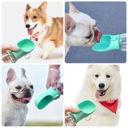Portable Dog Water Bottle Leak Proof Plastic Puppy Water Dispenser with Drinking Feeder for Pets Outdoor Walking, Hiking, Travel