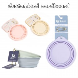 Reusable Cat Food Bowl Collapsible Portable Foldable Silicone and Water Feeder Drinking Double Dog Bowl