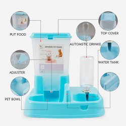 Automatic Pet Food Feeder Dispenser Combo 6.6IB Feeder and 400ML Water Bowl