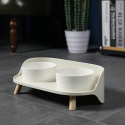 Elevated Dog Food Bowl With Stand, Raised Ceramic Cat Dishes Holder Set, Pet Feeding Station