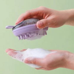 Multifunctional Pet Shower Brush – Branded Bath Scrubber with Shampoo Dispenser for Cats & Small Dogs