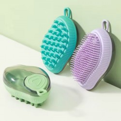 Multifunctional Pet Shower Brush – Branded Bath Scrubber with Shampoo Dispenser for Cats & Small Dogs