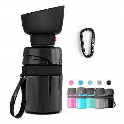 Custom Dog Water Bottle with Long Strap Leak Proof Pet Collapsible Silicone Bowl Dispenser