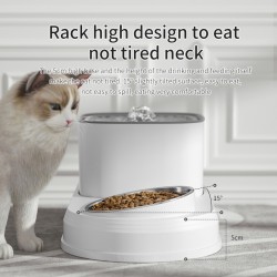 Anti-Overturning Cat Food Bowl Automatic Water Dispenser Combination Food Basin Non Pet Bowl