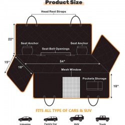 Waterproof Pet Seat Hammock Travel Protective Back Seat Pad