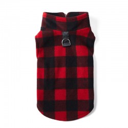 Custom Pet Winter Jacket Soft Comfortable Plaid Dog Fleece Vest Clothes for for Small Cat Medium Puppy Wearing