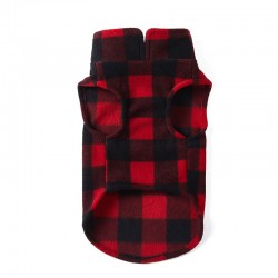 Custom Pet Winter Jacket Soft Comfortable Plaid Dog Fleece Vest Clothes for for Small Cat Medium Puppy Wearing