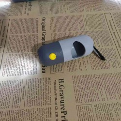 LED Light Bag Dispenser - Portable Dog Poop Bag Holder with Flashlight for Night Walking & Outdoor Toilet Use