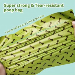 Biodegradable Dog Poop Bags - Roll Style Pet Cleaning Bags with Dispenser, Leak-Proof for Travel Use