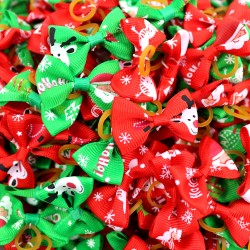 Floral Dog Hair Bow Pet Grooming Bow Factory Wholesale Christmas Opp Bag Fashion Hair Accessories