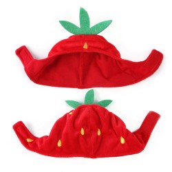 Custom Cat Strawberry Hat Pet Ears Warm Dog Ear Cover Noise Protection Head Wrap Funny Cat Hat Strawberry Halloween