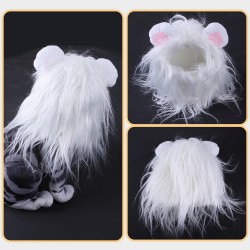 Custom Pet Lion Wig for Cats and Dogs, Funny Pet Cat Costumes for Halloween Christmas, Furry Pet Clothing Accessories
