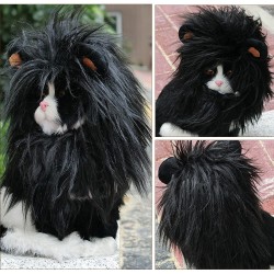 Custom Pet Lion Wig for Cats and Dogs, Funny Pet Cat Costumes for Halloween Christmas, Furry Pet Clothing Accessories