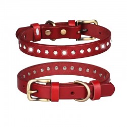 Wholesale Leather Pet Collar With Shiny Rhinestone Collar