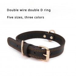 Custom Leather Pet Collar With Double buckle for Small Pets