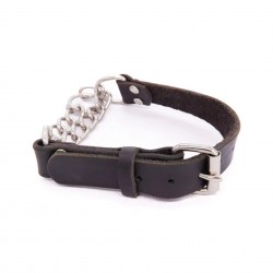 Custom Leather Dog Collar With Stainless Steel Pull-on Type