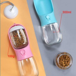 Custom Dog Food Feeders Portable Dog Drinking Water Bottle with Food Feeder for Travel