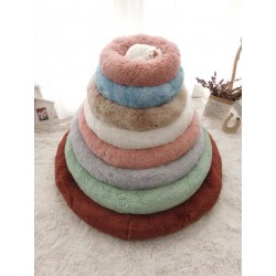 Wholesale Pet Fleece Bed Plush Donut shape Cat Sleeping Bed