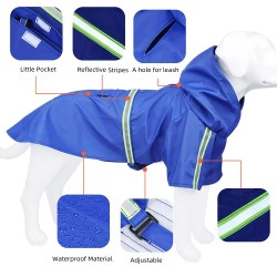 Custom Large Dog Raincoat Full Body Waterproof PU Jacket