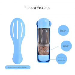 Wholesale Dog Food Feeder 3-in-1 Dog Drinker Plastic Pet Dog Travel Water Bottle Cup With Food Container and Poop Bag