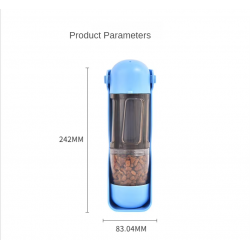 Wholesale Dog Food Feeder 3-in-1 Dog Drinker Plastic Pet Dog Travel Water Bottle Cup With Food Container and Poop Bag
