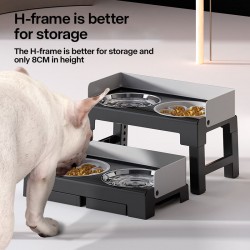Custom Dog Food Bowls Set DIY 6Raised Stand Slow Feeder With No Spill Bowl Steel Automatic Bottle Shape for Food Feed