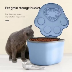 Wholesale Pet Food Bucket Small Hot Plastic Cat & Dog Container Airtight & With Spoon