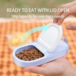 Custom Dog Water Bottle and Food Container Automatic Feeder for Outdoor Walking & Travel for Cats