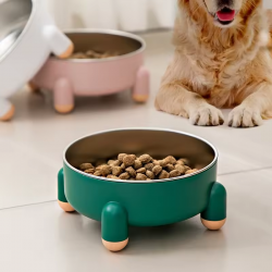 Custom Pets Feeder Bowl Rounded Cat Dog Bowl Stainless Steel Pet Sublimation Pet Silicone Food Bowl