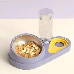 Custom Pet Feeder Bowl Splash-Proof Non-Wet Mouth Cat Water Basin Dogs Cats Stainless Steel PP Material Customizable