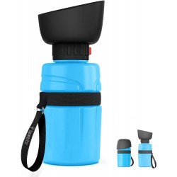 Custom Pet Water Bottle and Food Grade Silicone Cup BPA Free 21 Oz/600ml Foldable Travel Dog Cat Bottle Small